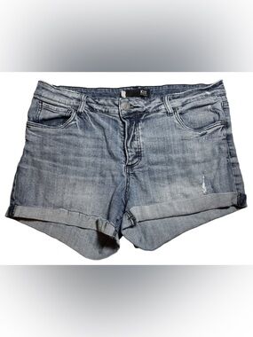 KUT from the Kloth button up denim shorts. Cuffed. Size 14.